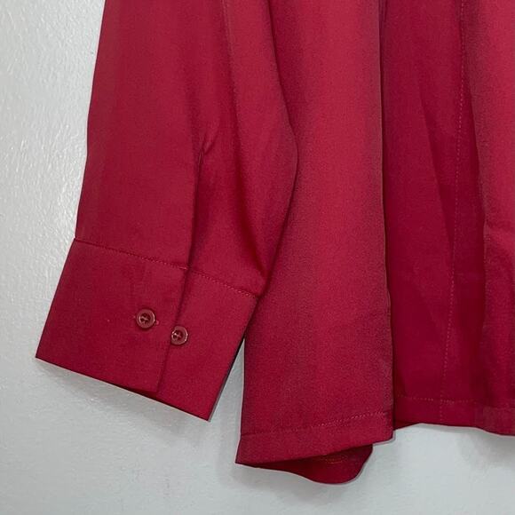 DG2 Diane Gilman Size XL Burgundy Wine Button Up Shirt Old Money Demure Office - Picture 5 of 10